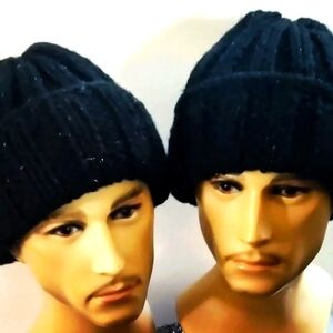 NWT Cashmere Blend Hand Knit Cuff Beanie With A Little Bling!